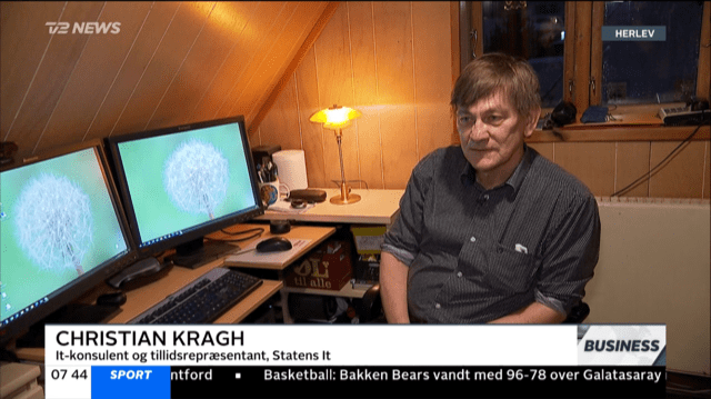 Hans Christian Kragh Screendump TV2 News